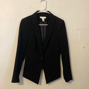 H&M black one button blazer size 8